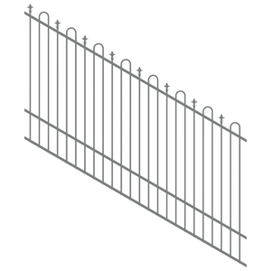 ProtectorAl 1201 - 2400 x 1500mm Palladium Silver Raked 16-30º Loop And Spear Top Pool Fence Panel