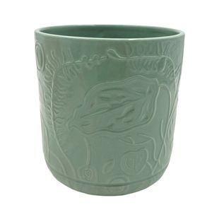 Northcote Pottery 15.2 x 15.6cm Bloom Cylinder Green Ceramic Indoor Pot