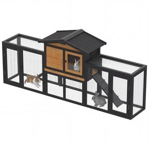Advwin Chicken Coop Rabbit Hutch 203cm x 86cm x 39cm Large Run Wooden Outdoor Bunny Cage House