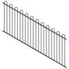 ProtectorAl 1201-2400W x 1200H Satin Black Loop Top Pool Fence Panel Raked 16-30º - Black