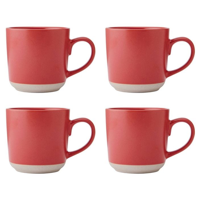 4PK La Cafetiere Ceramic Coffee Mug Drinkware 350ml - Red