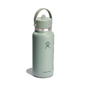 Hydro Flask Hydration Bottle Wide Mouth With Flex Straw Cap 32oz/946ml - Agave