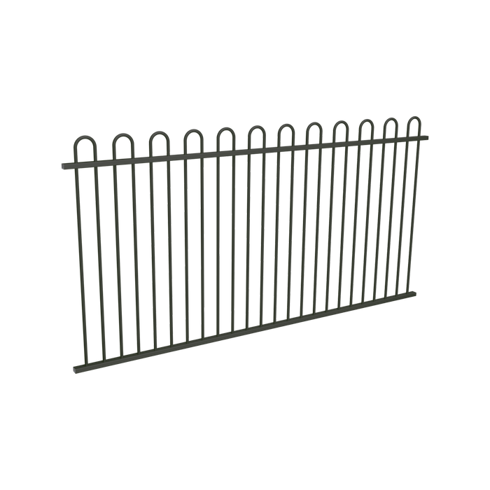 ProtectorAl 2400 x 1200mm Woodland Grey Aluminium Loop Top Pool Panel Fence