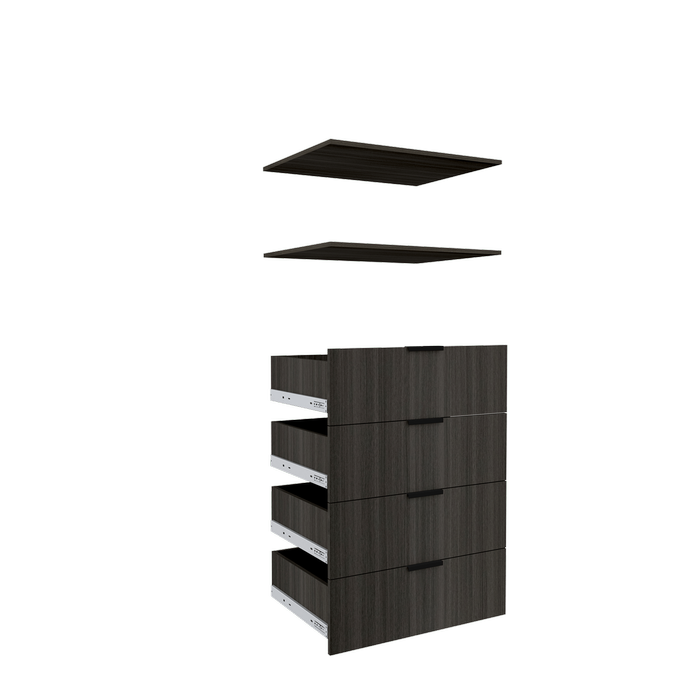 Lugna 4 Drawer, 2 Shelf Insert Kit Storm - Fits 750 x 580mm Cabinet shell