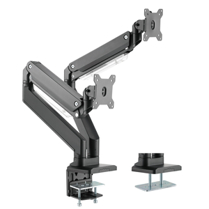 Brateck Aluminum Heavy-duty Gas Spring Dual Monitor Arm - Black