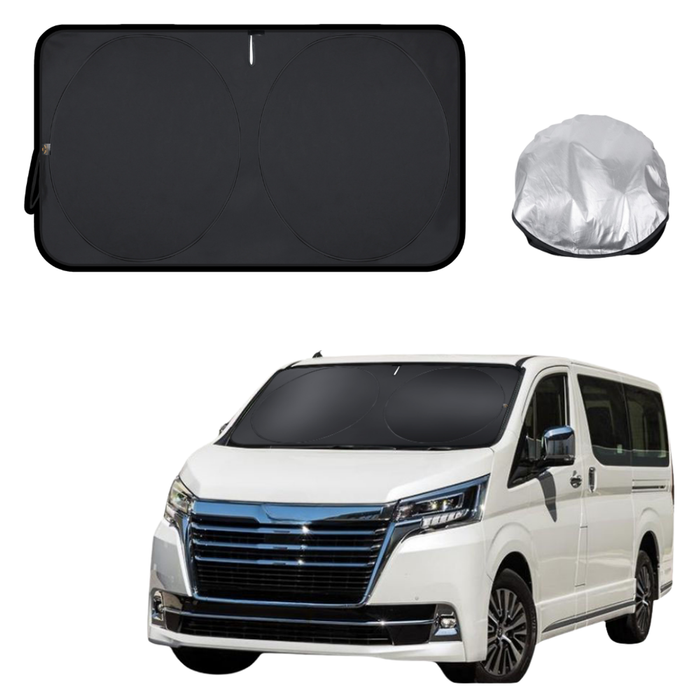 Front Windscreen Sun Shade for Toyota Granvia 2019 - Current - XL 160 x 100 cm - Black