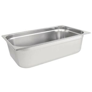 Vogue Heavy Duty Stainless Steel 1/1 Gastronorm Tray 150mm Deep 20l Commercial Kitchen Storage