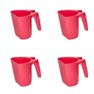 4PK AgBoss Pet and Livestock Plastic Food Scoop FeedMaxx 0.5kg Hot Pink