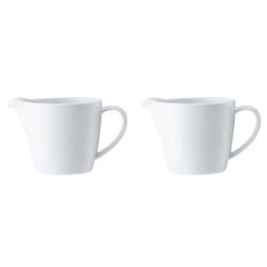 2PK Mikasa Chalk Kitchen Porcelain Milk Jug, 270ml, White
