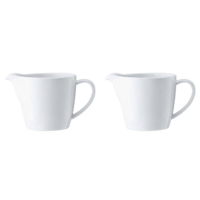 2PK Mikasa Chalk Kitchen Porcelain Milk Jug, 270ml, White
