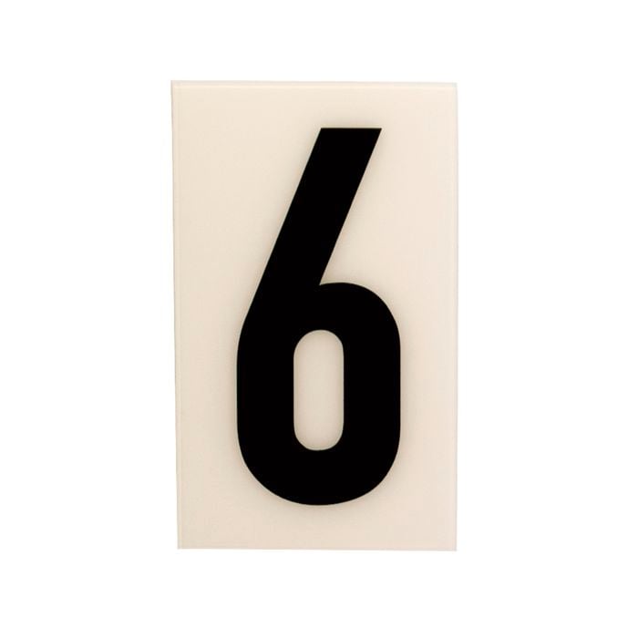 Sandleford 60 x 35mm 6 Black and White Self Adhesive Numeral