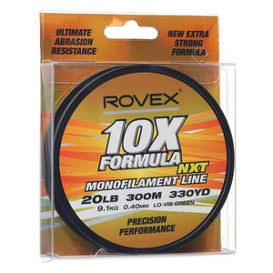 Rovex 10x Formula Monofilament Fishing Line 300m Green 20lb
