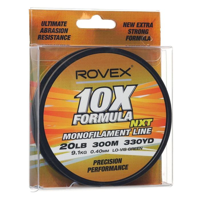 Rovex 10x Formula Monofilament Fishing Line 300m Green 20lb