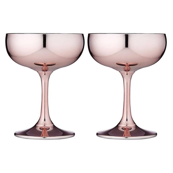 Tempa Aurora 2 Piece Coupe Glass Set 220ml  9.5X9.5X12.5cm  - Rose