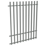 ProtectorAl 0350-1200W x 1500H Palladium Silver Aluminium Batten Pool Fence Panel with Mid Rail