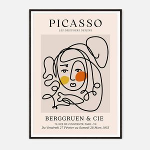 Galrie Picasso Les Dejeuners Dessins Art Print -Iconic Berggruen Exhibition Masterpiece, Black Frame, A3 30 x 42cm (12 x 16inch)