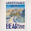 Galrie Bear Grand Hotel Vintage Travel Poster from Grindelwald, Switzerland Artwork, White Frame, A1 60 x 84cm (23 x 33inch)