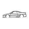 Ignite Laser Toyota MR2 Silhouette Metal Wall Art Coated Black 23.6inch/60cm