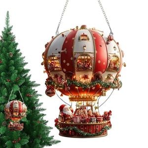 Catzon Hot Air Balloon 2D Christmas Ornament Acrylic Piece