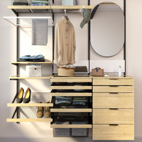 Wardrobe storage unit fixed on wall