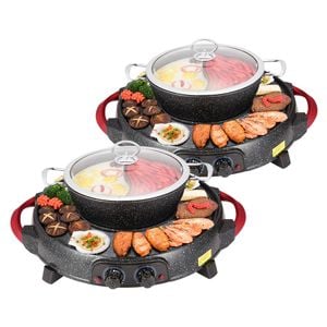 SOGA 2x 2-in-1 Electric Grill & Hotpot with Divider