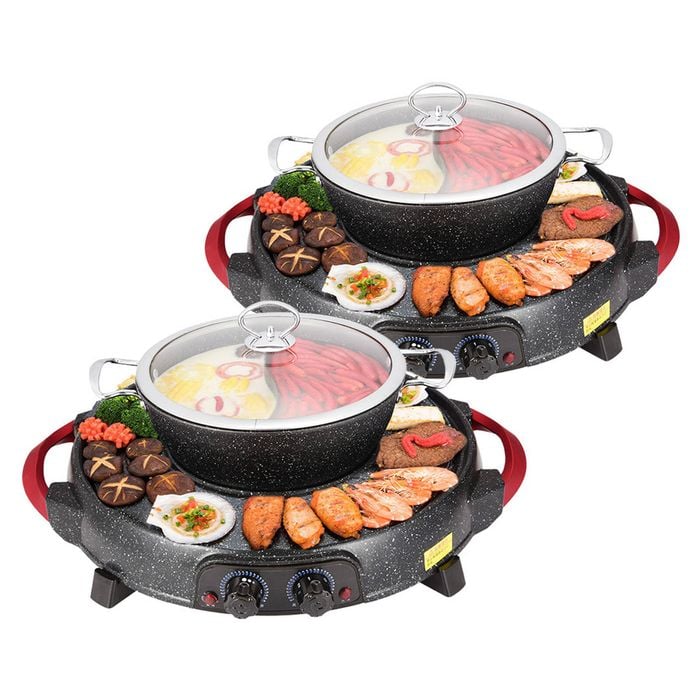 SOGA 2x 2-in-1 Electric Grill & Hotpot with Divider
