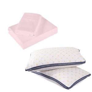 Royal Comfort 4 Piece Sheet Set & 2 Air Mesh Pillows Soft Pink King