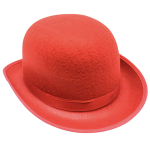 BOWLER HAT Party Vintage Costume Derby Felt Dance Halloween in Red