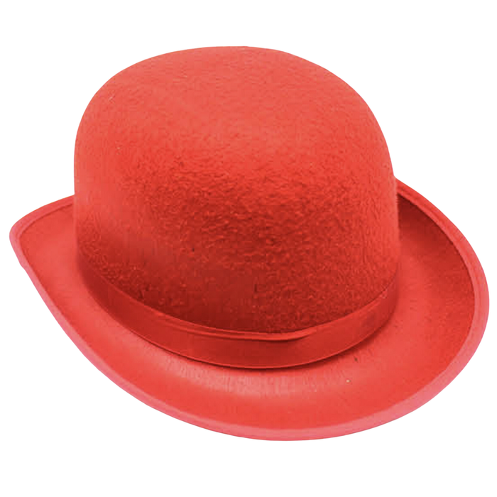 BOWLER HAT Party Vintage Costume Derby Felt Dance Halloween in Red
