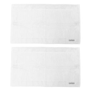 2x Bas Phillips Hayman Zero Twist Bath Mat 600gsm Cotton 78x48cm White
