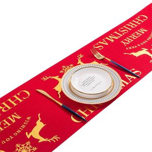 Catzon Red Elk Christmas Table Runner 9FT