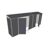 Build-a-Shed 0.8 x 5.2 x 2m Skillion Shed with Double and Single Hinged Side Doors - Grey