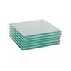 Harbour Housewares 6x Square Glass Coasters - 10cm - Clear - Tabletop Protection Mat Drink Coaster Decorative Dining Placemat