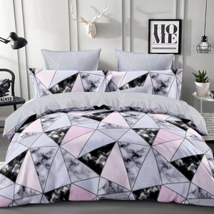 Dreamfields Queen Marble Geometric Design Quilt/Duvet/Doona Cover Set