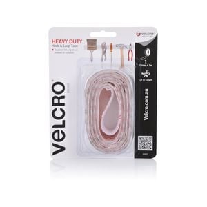 VELCRO Brand 25mm x 1m White Heavy Duty Hook And Loop Tape