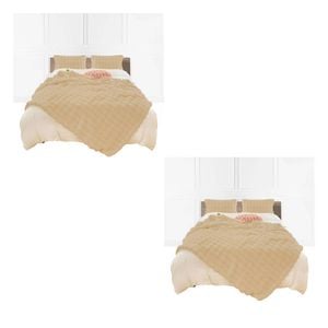 SOGA 2X 160x200cm Coffee Double Layer Rabbit Fur Throw Blanket
