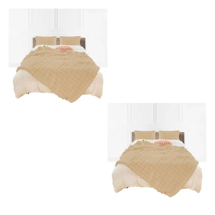 SOGA 2X 160x200cm Coffee Double Layer Rabbit Fur Throw Blanket