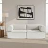 Homfurn Sofa Bed, Beign Corduroy Fabric, 300kg Capacity