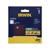 IRWIN 115 x 110mm 120 Grit 6 Holes 1/4 Sheet Sanding Sheets - 5 Pack