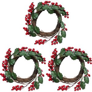 3x LVD Wreath W Berries Large Decorative Sculpture Ornament Home/Lounge Decor