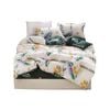 4pcs Green Leaves Pattern Aloe Cotton Bedding Set (180 x 200cm Queen)
