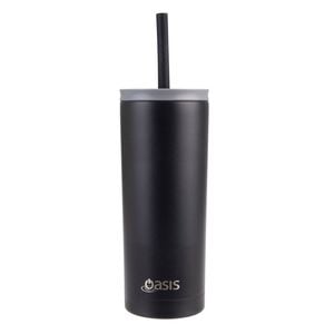 Oasis Super Sipper Stainless Steel Insulated Tumbler w/ Straw 600ml Black
