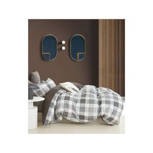 Ardor Double Size Chester Cotton Quilt Cover Bedding Set Grey