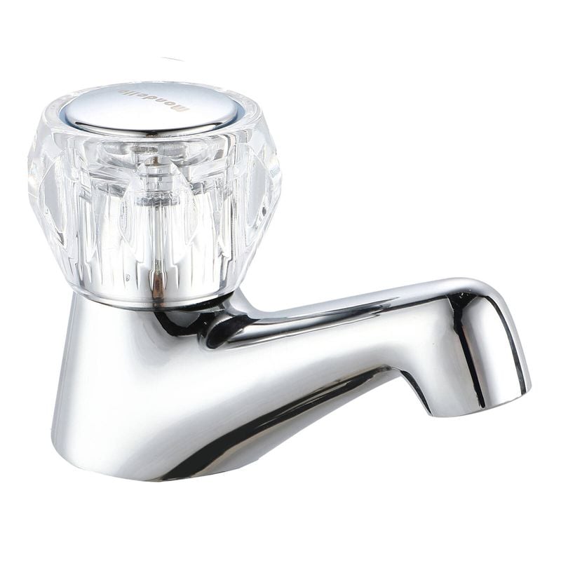 Mondella Cadenza Chrome & Clear 1/2 Turn Single Basin Tap WELS 4 Star 7.5L/min