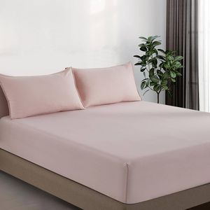Cleverpolly Vintage Washed Microfibre Fitted Sheet Set With Matching Pillowcases (pink, Super King)