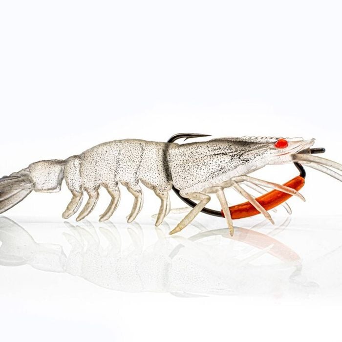 95mm Chasebait Flick Prawn Soft Plastic Fishing Lure with 4gm Lead Weight - Crystal