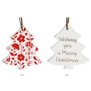 LVD Tree Folk Home/Office Hanging X-mas Display Ornament Decor 8x9cm Red