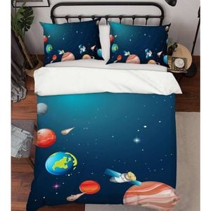 3D Planet Earth 64 Bed Pillowcases Quilt Queen Size