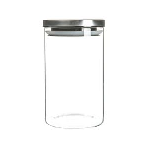 Argon Tableware Glass Storage Jar with Metal Lid - Silicone Seal - 1 Litre