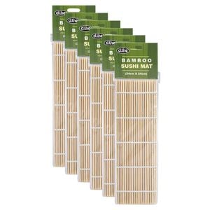 6PK D.Line Bamboo Sushi Mat Kitchen Rice Roller - Natural